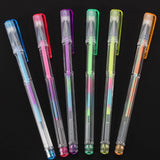 Gelpenna set 100 st + 100 refiller glitter/metallic/neon i fodral