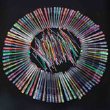 Gelpenna set 100 st + 100 refiller glitter/metallic/neon i fodral