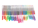 Gelpennor set 50-pack med glitter, metallic, pastell i plastlåda