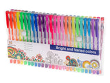 Gelpennor set 50-pack med glitter, metallic, pastell i plastlåda