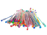 Gelpennor set 50-pack med glitter, metallic, pastell i plastlåda