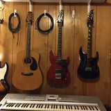 Gitarrhållare väggmontering justerbar svart, universell för gitarr/bas