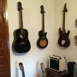 Gitarrhållare väggmontering justerbar svart, universell för gitarr/bas