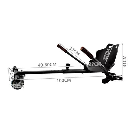 Go-kart kit till hoverboard med sits, justerbar 40-60 cm, svart/orange