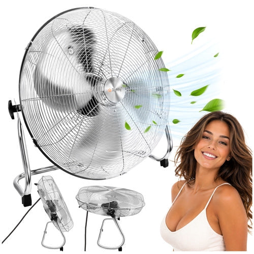 Golvfläkt 50 cm 130W metall, 3 hastigheter, 180 cm kabel