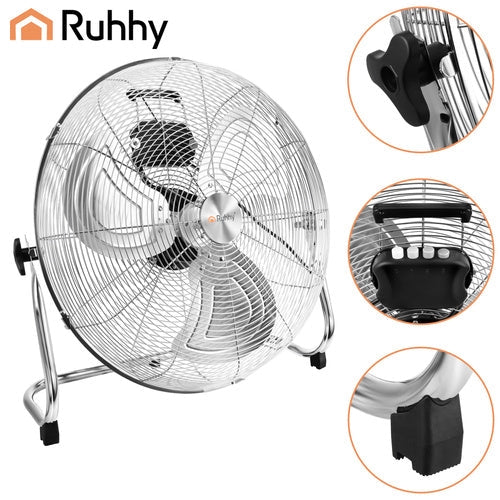 Golvfläkt 50 cm 130W metall, 3 hastigheter, 180 cm kabel