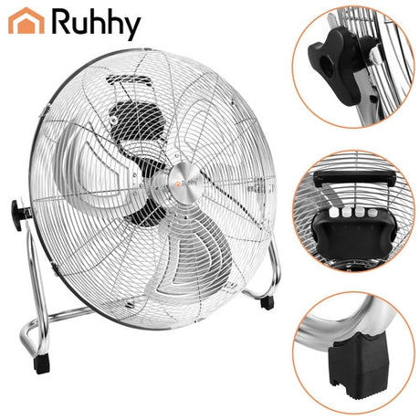 Golvfläkt 50 cm 130W metall, 3 hastigheter, 180 cm kabel
