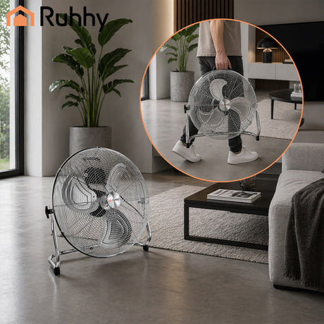 Golvfläkt 50 cm 130W metall, 3 hastigheter, 180 cm kabel
