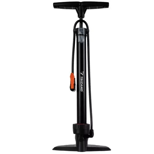 Golvpump med manometer 16 bar, universal för bil/cykelventil, 3 munstycken