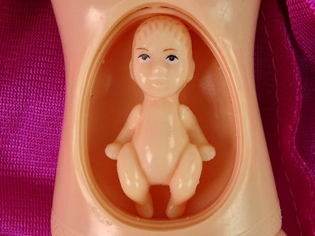 Gravid docka 30 cm med baby i magen, 3 dockor & tillbehör