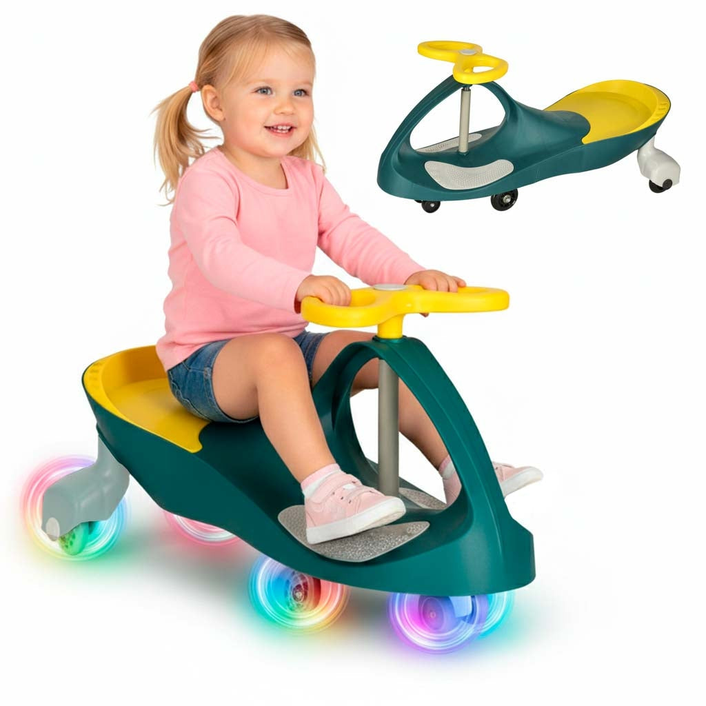 Gravity ride-on bil med LED-hjul och gummihjul, max 80 kg