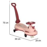 Gravity scooter med LED-hjul rosa för barn 3+ max 65 kg