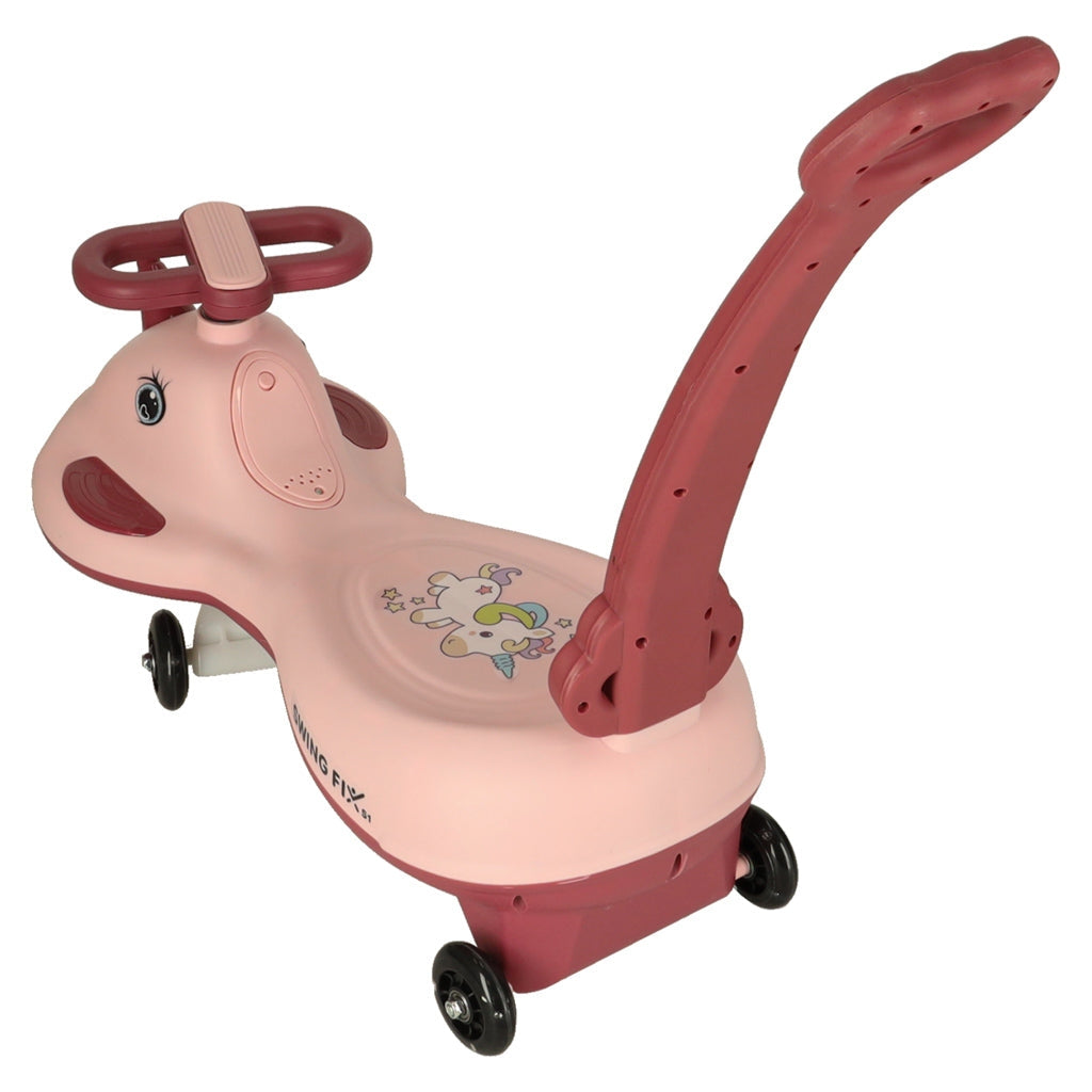 Gravity scooter med LED-hjul rosa för barn 3+ max 65 kg