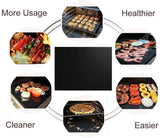 Grillmattor non-stick 40x33 cm 3-pack för grill och ugn svart
