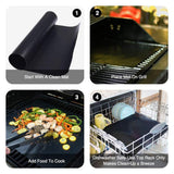 Grillmattor non-stick 40x33 cm 3-pack för grill och ugn svart