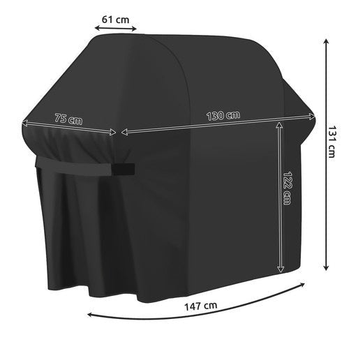 Grillöverdrag 147x61x122 cm PVC-belagd polyester för kol- och gasgrill