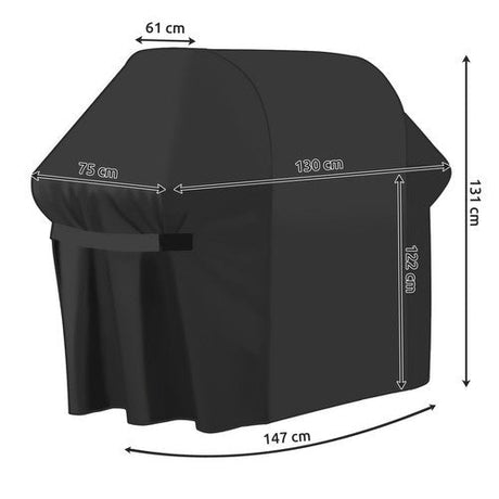 Grillöverdrag 147x61x122 cm PVC-belagd polyester för kol- och gasgrill