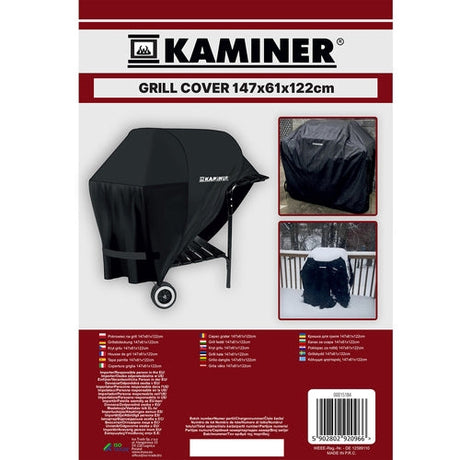 Grillöverdrag 147x61x122 cm PVC-belagd polyester för kol- och gasgrill