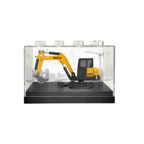 Grävmaskin samlarmodell i metall 1:80 8x4,5x3 cm med transparent box