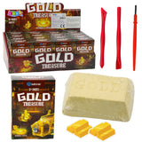 Guldgrävningsset för barn – gipsblock med gömd guld/mineral + verktyg