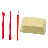 Guldgrävningsset för barn – gipsblock med gömd guld/mineral + verktyg