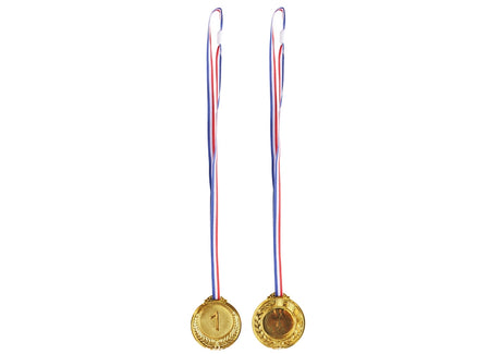 Guldmedalj 6,5 cm i zinklegering för tävlingar och ceremonier 1-pack