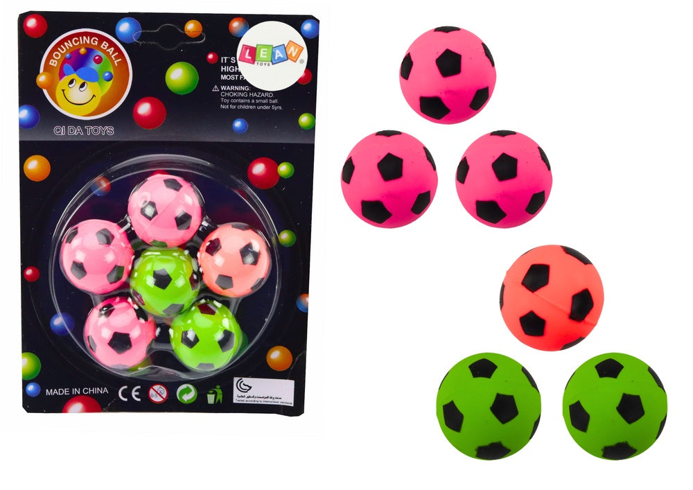 Gummibollar fotboll mini 3 cm 6-pack studsbollar för barn 3+