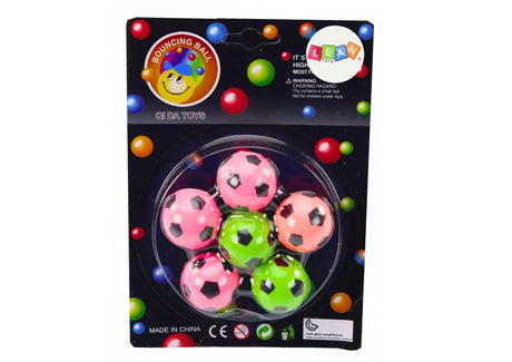 Gummibollar fotboll mini 3 cm 6-pack studsbollar för barn 3+