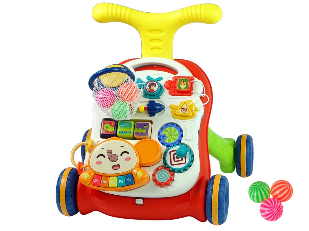 Gåvagn 2-i-1 med aktivitetsbord och avtagbar panel, från 12 mån