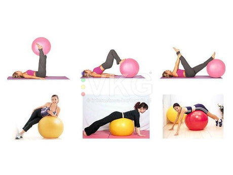 Gymnastikboll 65 cm i PVC med pump blå