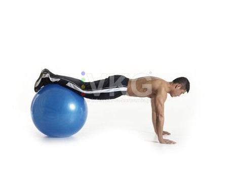 Gymnastikboll 65 cm i PVC med pump blå