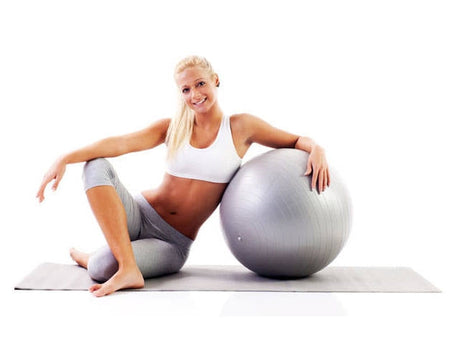 Gymnastikboll 65 cm röd PVC med pump för träning och rehab