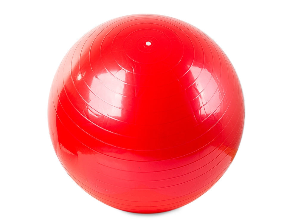 Gymnastikboll 65 cm röd PVC med pump för träning och rehab