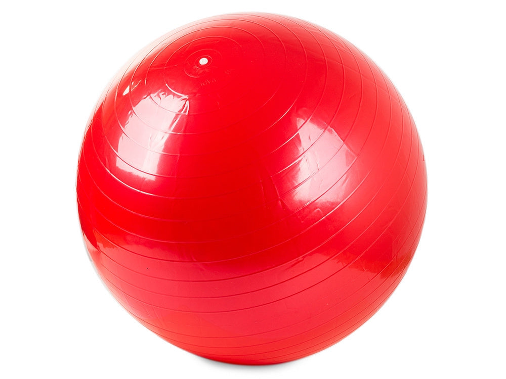 Gymnastikboll 65 cm röd PVC med pump för träning och rehab
