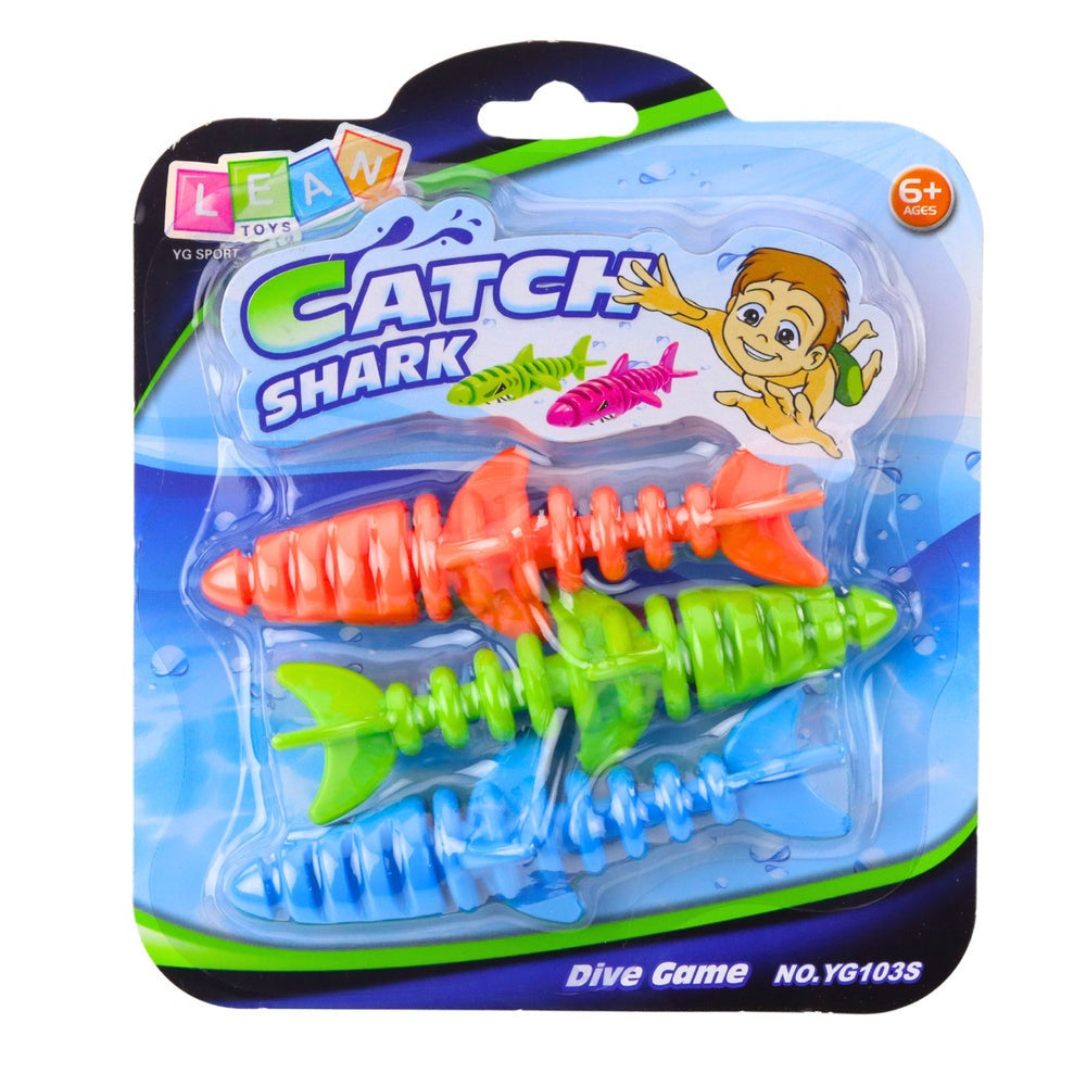 Hajdykningsleksaker för barn i plast 3-pack blå/grön/orange