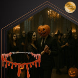 Halloween choker halsband röd blodmotiv, justerbar 30-35 cm