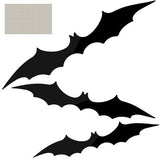 Halloween fladdermusdekoration 3-pack svart plast 47/37/31 cm