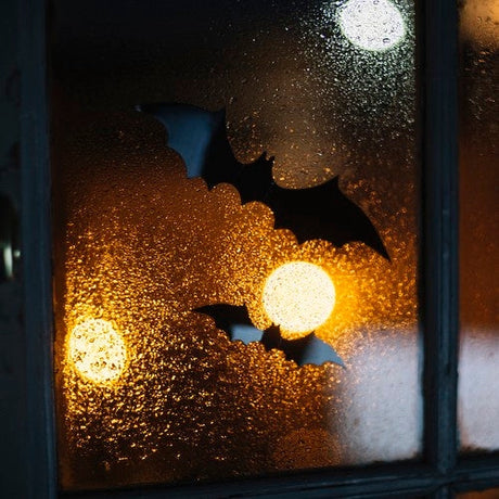Halloween fladdermusdekoration 3-pack svart plast 47/37/31 cm