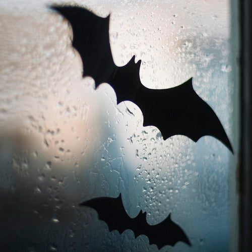 Halloween fladdermusdekoration 3-pack svart plast 47/37/31 cm