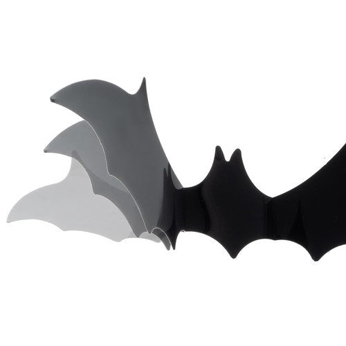Halloween fladdermusdekoration 3-pack svart plast 47/37/31 cm