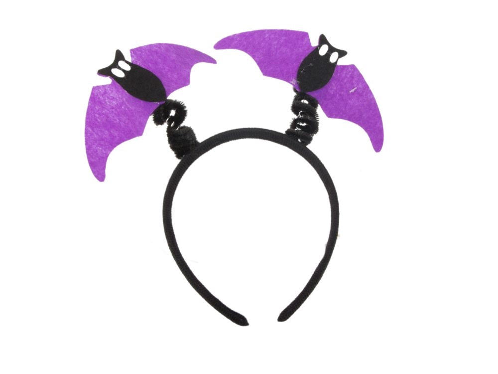 Halloweenkostym barn kjol + hårband fladdermus svart/lila
