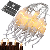 Halloween ljusslinga 2 m med 10 skelett LED varmvit batteridriven
