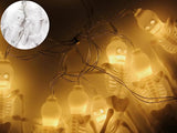 Halloween ljusslinga 2 m med 10 skelett LED varmvit batteridriven