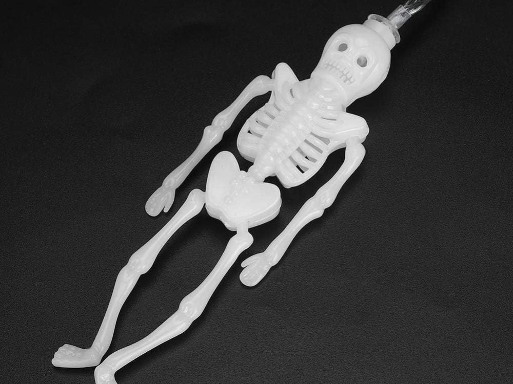 Halloween ljusslinga 2 m med 10 skelett LED varmvit batteridriven