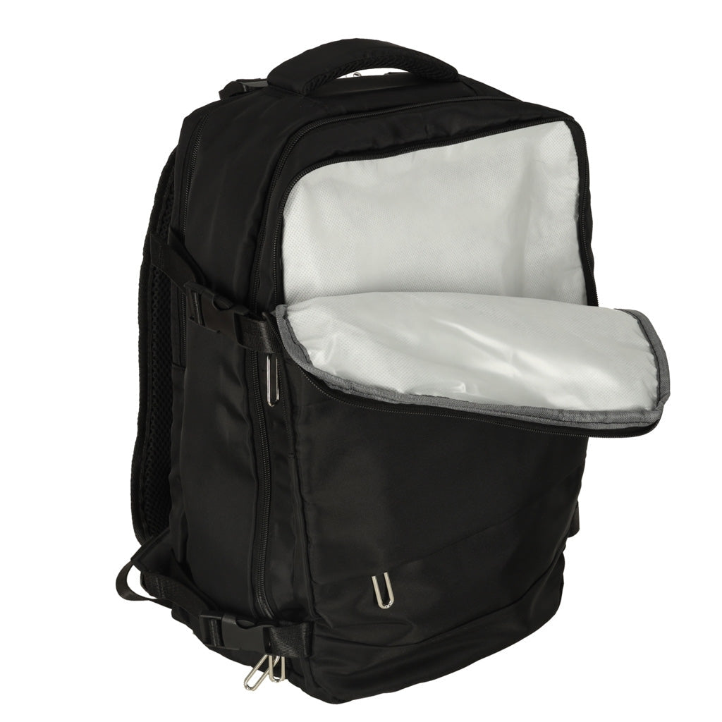 Handbagageryggsäck 25L vattentålig 45x32x15 cm svart