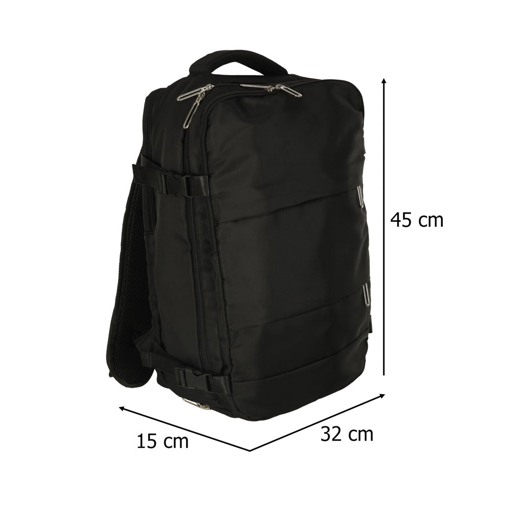 Handbagageryggsäck 25L vattentålig 45x32x15 cm svart