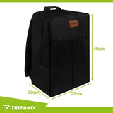 Handbagageryggsäck 40x25x20 cm 20L lätt 470 g svart