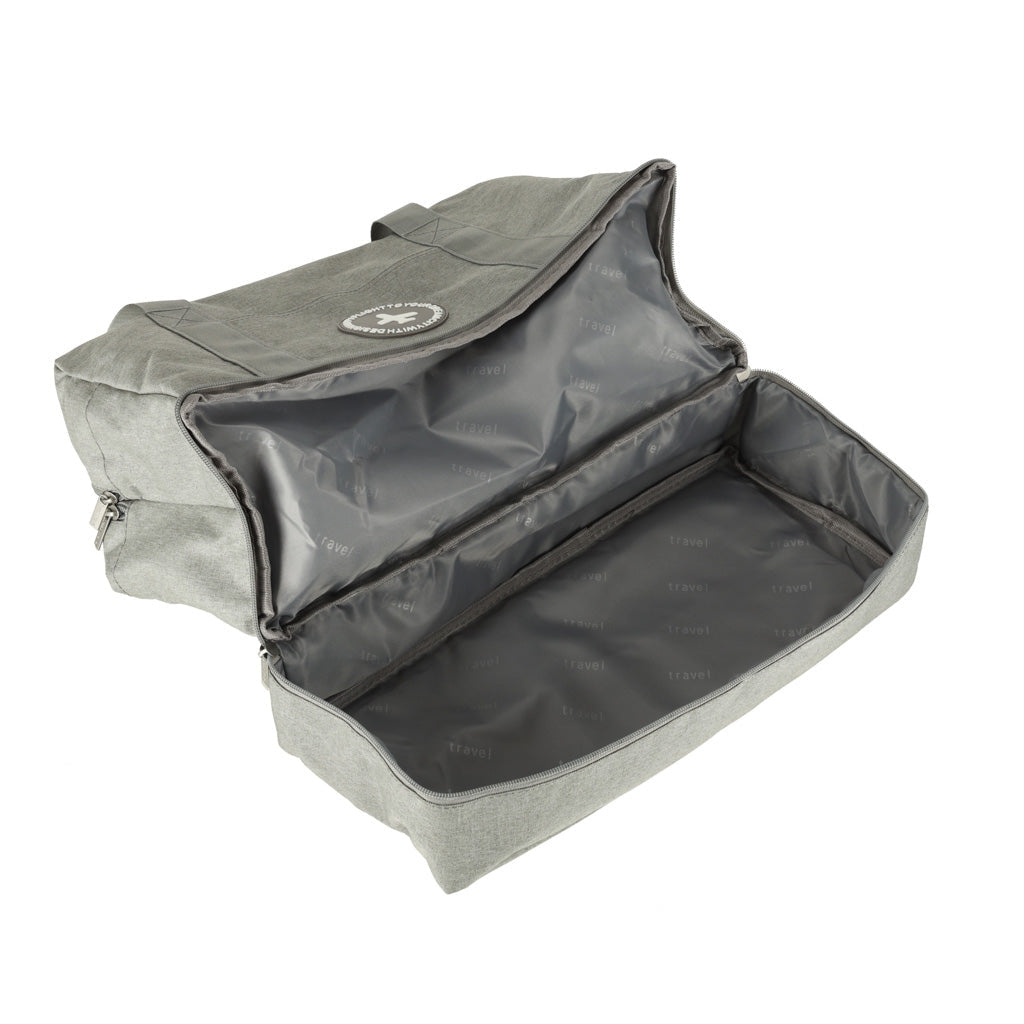 Handbagageväska grå 30x39x18 cm polyester, 5 fack med vattentätt fack