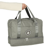Handbagageväska grå 30x39x18 cm polyester, 5 fack med vattentätt fack