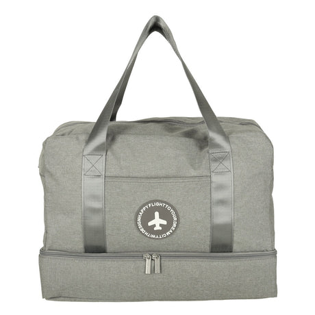 Handbagageväska grå 30x39x18 cm polyester, 5 fack med vattentätt fack